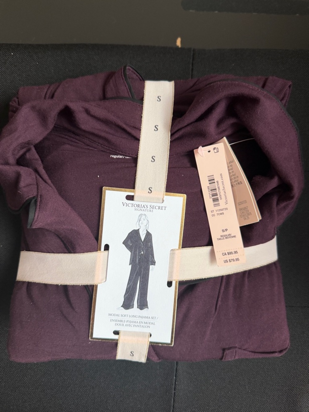 Victoria's Secret Deep Plum Modal Long Pajama Set
